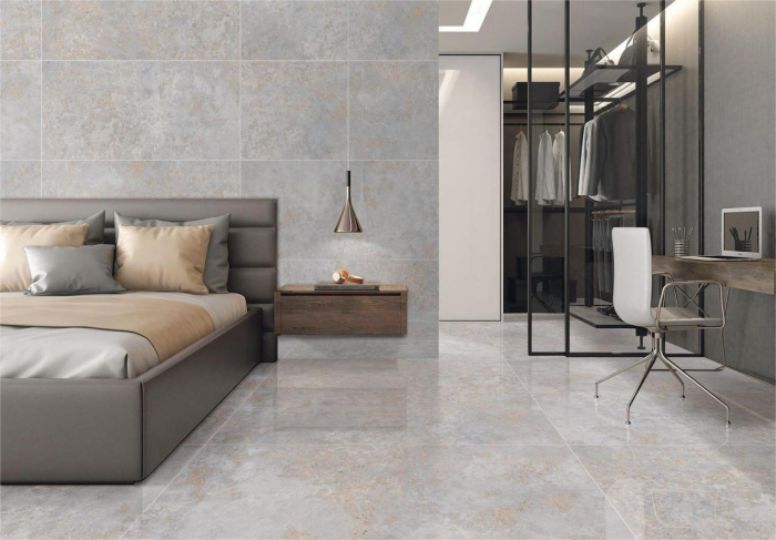 Gresie portelanata tip marmura Parma Grey 60x120 cm gri, finisaj lucios [2]