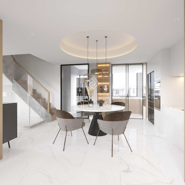 Gresie tip marmura, Marmo Satuario, 60x120 cm, alb, finisaj lucios [3]