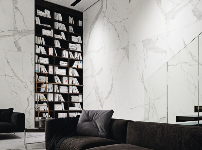 Gresie tip marmura, Statuario 60x120 cm, alb, finisaj mat [2]