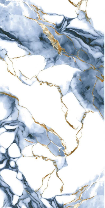 Gresie rectificata tip marmura, Classica Aqua High Glossy, 60x120cm, alb, albastru, finisaj lucios [3]