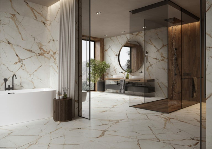 Gresie rectificata tip marmura, Ovation Beige, 60x120 cm, bej, finisaj mat [2]