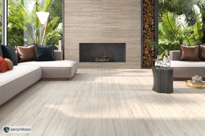Gresie rectificata portelanta, tip travertin, Traverten Beige Matt 25620410, 60x120 cm, maro, finisaj mat [7]