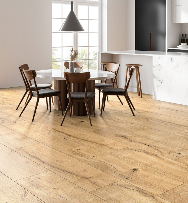 Pardoseala SPC Kronospan Rocko 5 mm, Nutmeg R123, 1210x295 mm, clasa 34 [2]