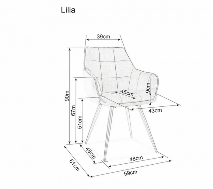 Scaun dining / living LILY Catifea Bluvel Verde 78 /cadru negru [2]