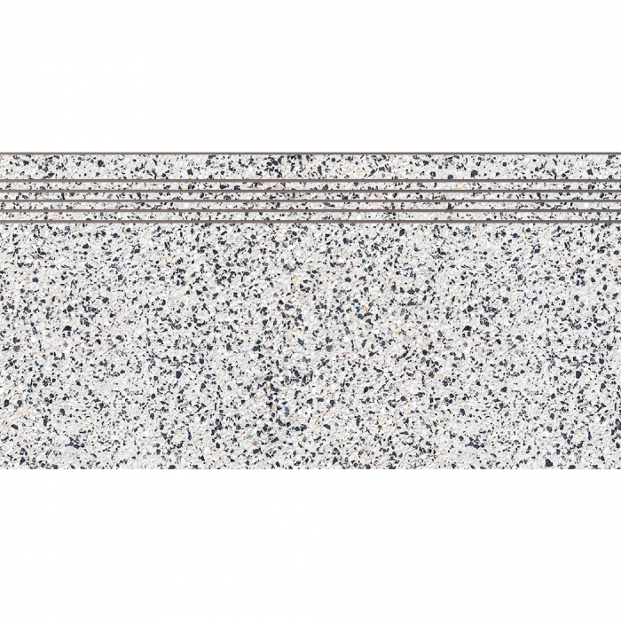 Treapta portelanata gresie, tip piatra, Granito 6806-0038, 60 x 30 cm, gri, finisaj mat [2]