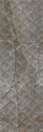 FAIANTA - Faianta rectificata tip marmura, Astoria Grey Decofon 1, 30x90 cm, gri, finisaj lucios