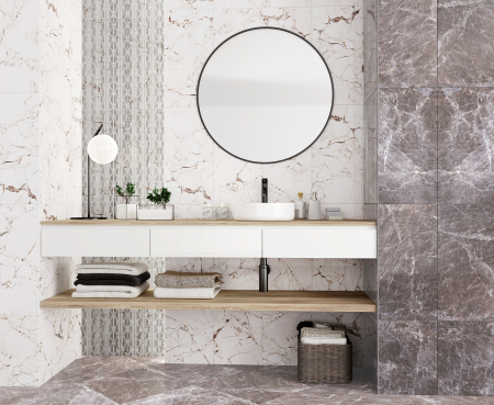 Faianta rectificata tip marmura, Marquina Vine White 4880, 30X60cm, alb [5]