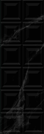 FAIANTA - Faianta rectificata tip marmura, Paris Black Decofon 30x90, negru, finisaj lucios