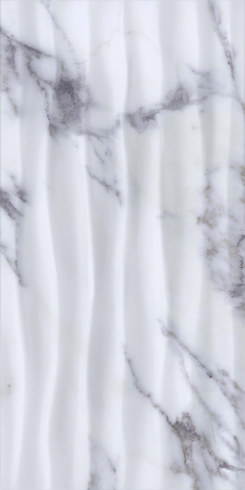 Faianta rectificata tip marmura, Statuario Waves White 4940, 30X60cm, alb, albastru [4]