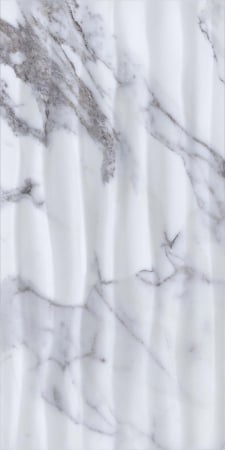 FAIANTA - Faianta rectificata tip marmura, Statuario Waves White 4940, 30X60cm, alb, albastru