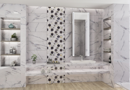 Faianta rectificata tip marmura, Altissimo White 4943, 30X60cm, alb [5]