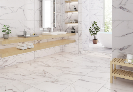 Faianta rectificata tip marmura, Altissimo White 4943, 30X60cm, alb [6]