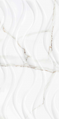 Faianta tip marmura Delphi Waves White 4930, 25x50 cm, alb, finisaj lucios [3]