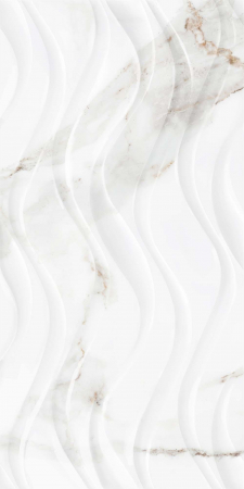 Faianta tip marmura Delphi Waves White 4930, 25x50 cm, alb, finisaj lucios [1]