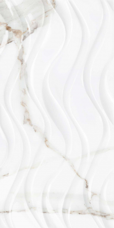 Faianta tip marmura Delphi Waves White 4930, 25x50 cm, alb, finisaj lucios [2]