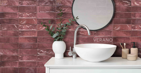 Faianta Verano Cherry VRO14, 10x30 cm, visiniu, finisaj lucios [1]