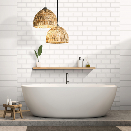 Faianta Metro White, MET01/88011110, 10x20 cm, alb, finisaj lucios, 0.81mp/cut [1]