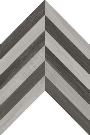 GRESIE - Gresie portelanata tip parchet Nordik Dark Grey Mix Motif Fishbone 941311, 40x60 cm, gri