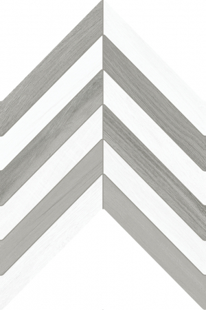GRESIE - Gresie portelanata tip parchet Nordik Light Mix Motif Fishbone 941310, 40x60 cm, alb, gri