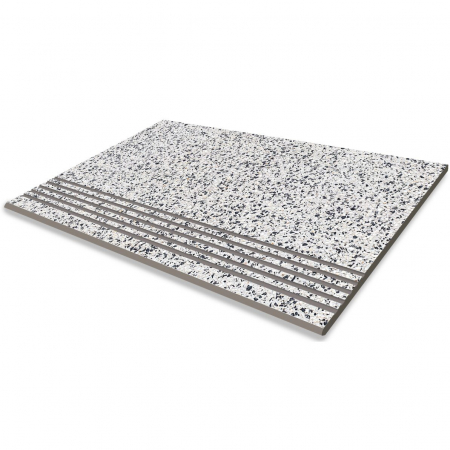 TREPTE DIN GRESIE - Treapta portelanata gresie, tip piatra, Granito 6806-0038, 60 x 30 cm, gri, finisaj mat