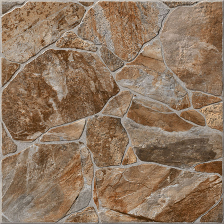 GRESIE EXTERIOR - Gresie portelanata tip piatra, Riverstone Brown 3622, 45x45 cm, maro, finisaj mat