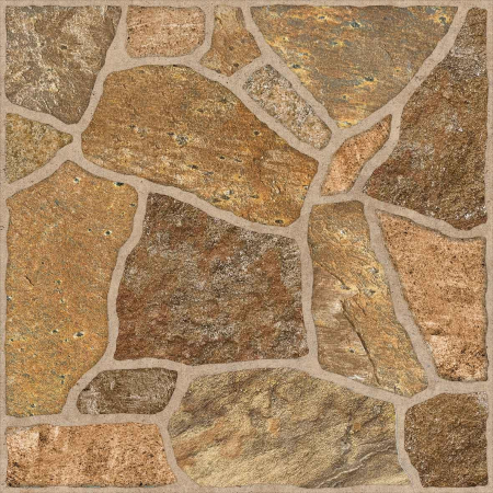 GRESIE EXTERIOR - Gresie portelanata tip piatra, Quartzite Port 6035-0197-4001, 33x33 cm, maro, finisaj mat