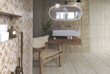 Piesa decorativa rectificata, Trevi Chevron Brown 4950, 30X60 cm, maro [1]