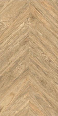 Gresie rectificata portelanata tip lemn, Tilia Chevron Brown 3637, 60x120 cm, maro, finisaj mat