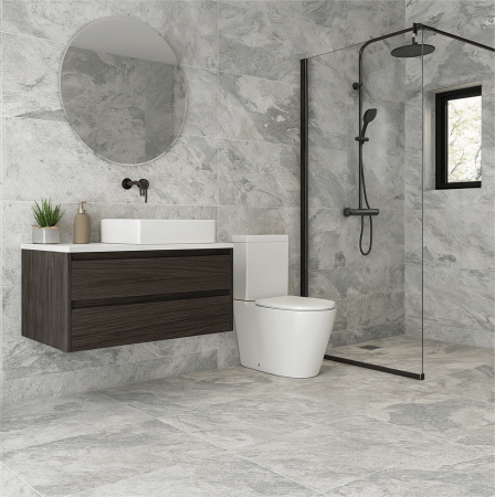 Gresie rectificata tip ciment, Bohemia White 60x120 cm, alb, finisaj mat [1]