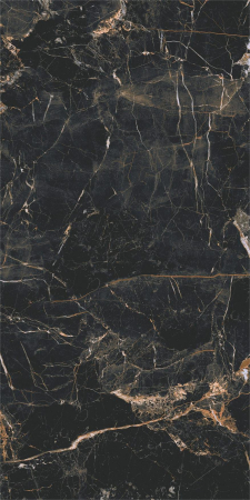 GRESIE - Gresie rectificata tip marmura Marquina Gold 119.7x59.7, negru, finisaj mat