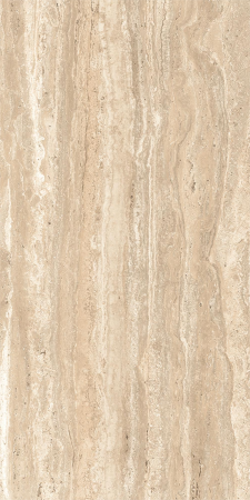 Gresie rectificata tip travertin, Gs Oren Travertino Glossy Carving, 60x120cm, bej, finisaj lucios [2]