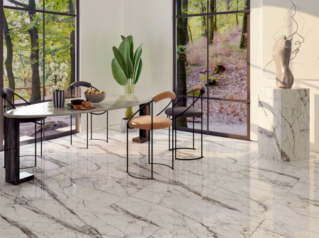 Gresie tip marmura, SG Pole Full Lap 1. 60X120, rectificata, portelanata, alb, finisaj lucios, 2.17mp/cut [4]