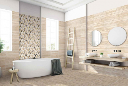 Gresie tip lemn, Nordic Wood 6046-0406, 45x45 cm, bej, finisaj mat [1]