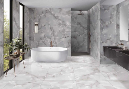 Gresie tip marmura, Aden Dark Grey ADE2 60x120 cm, rectificata, portelanata, gri, finisaj lucios [1]