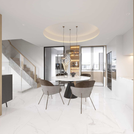 Gresie tip marmura, Marmo Satuario, 60x120 cm, alb, finisaj lucios [2]