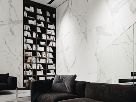 Gresie tip marmura, Statuario 60x120 cm, alb, finisaj lucios [1]