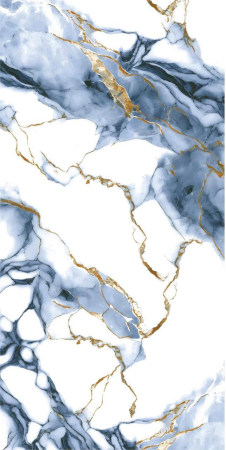 Gresie rectificata tip marmura, Classica Aqua High Glossy, 60x120cm, alb, albastru, finisaj lucios [2]