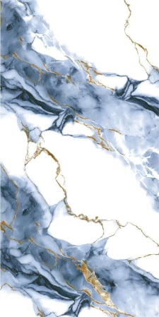 GRESIE INTERIOR - Gresie rectificata tip marmura, Classica Aqua High Glossy, 60x120cm, alb, albastru, finisaj lucios