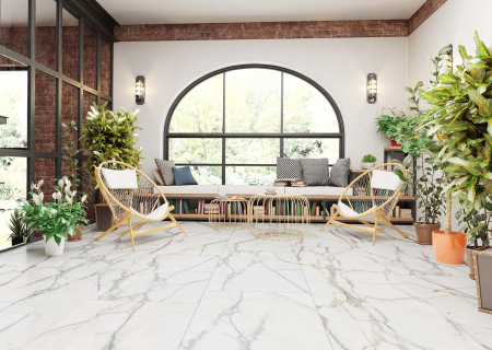 Gresie tip marmura, Orobianco White 6162, 60x60 cm, rectificata, alb, maro, finisaj mat [4]