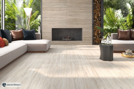 Gresie rectificata portelanta, tip travertin, Traverten Beige Matt 25620410, 60x120 cm, maro, finisaj mat [6]