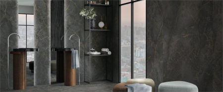 Lastra - Gresie portelanata XXL rectificata tip marmura Manhattan Dark Natural, 120x260 cm, gri, finisaj mat [1]