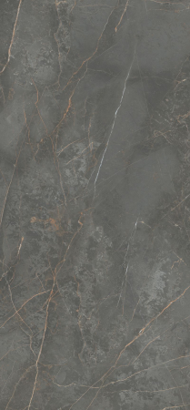 GRESIE XXL - LASTRE - Lastra - Gresie portelanata XXL rectificata tip marmura Manhattan Dark Natural, 120x260 cm, gri, finisaj mat