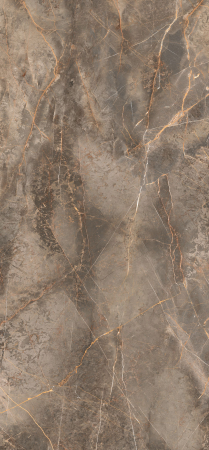 GRESIE XXL - LASTRE - Lastra - Gresie portelanata XXL rectificata tip marmura Manhattan Earth, 120x260 cm, maro, finisaj lucios
