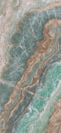 Lastra - Gresie portelanata XXL rectificata tip marmura Lixium Jade 120×280 cm, verde, finisaj lucios [1]