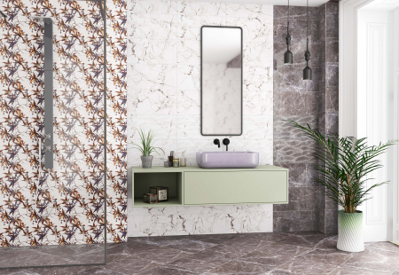 Piesa decorativa rectificata, Marquina Vine White 4885, 30X60cm, alb [2]
