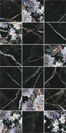 Piesa decorativa rectificata, Vertus Square Black 4945, 30X60cm, negru [1]