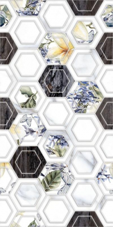 PIESE DECORATIVE - Piesa decorativa rectificata, Nobile Hexagones Anthracite 6364, 30X60cm, gri, mix