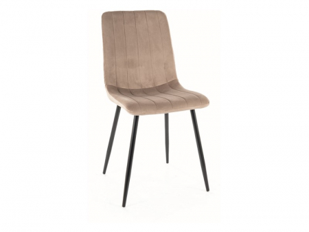 SCAUNE - Scaun dining / bucatarie ALAN Catifea Bluvel Bej inchis/cadru negru