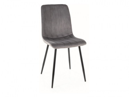 SCAUNE - Scaun dining / bucatarie ALAN Catifea Bluvel Gri 14/cadru negru
