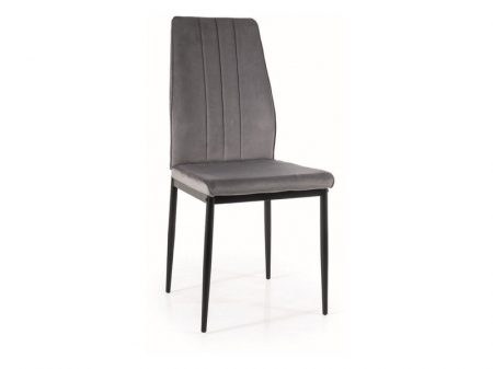 SCAUNE - Scaun dining / bucatarie ATOM catifea Gri 14 Bluvel/cadru negru